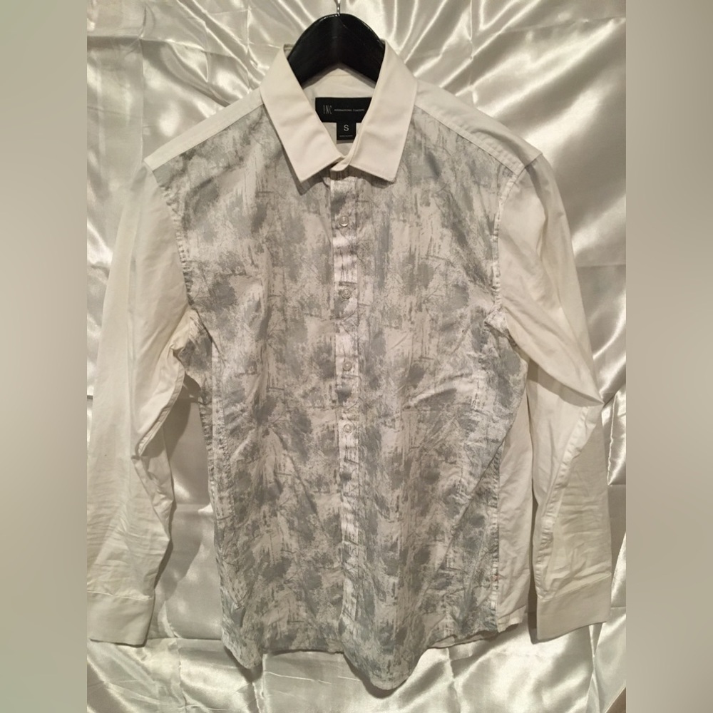08. INC White Printed Shirt
